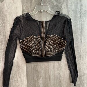 Self Portrait Black Lace Crop Top REVOLVE